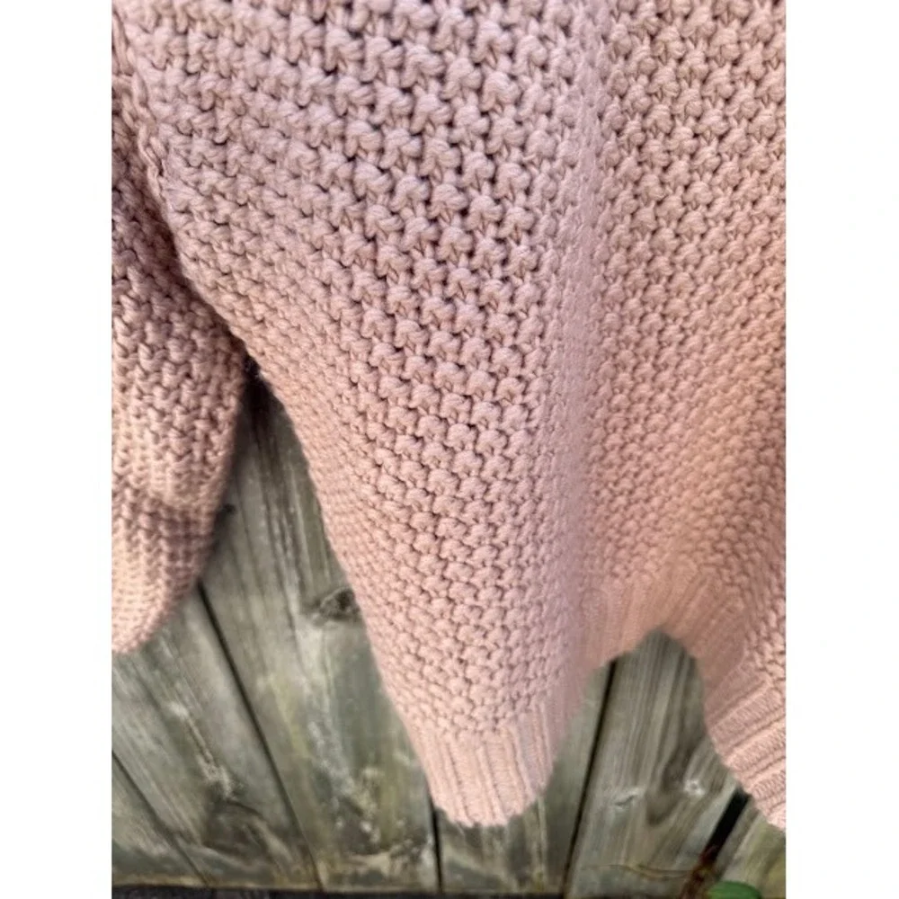 Boho Cottagecore Lane 201 Chunky Knit Sweater M Blush Pink SWT8824 Pullover